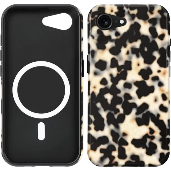 Case for iPhone 16e 6.1 inch, [Compatible with Magsafe] [6.6ft Military-Drop Protection] 2 in 1 Case Cover 360 Degree Full Body Protective Phone Case (Tortoise Shell)