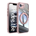 thumbnail image 1 of Case for iPhone 16e Case Ring Holder Kickstand Built-in Camera Lens Protector Anti-Scratch Shockproof Dustproof Protection Rugged Phone Case Cover for iPhone 16e, Pink, 1 of 4