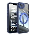 thumbnail image 1 of Case for iPhone 16e Case Ring Holder Kickstand Built-in Camera Lens Protector Anti-Scratch Shockproof Dustproof Protection Rugged Phone Case Cover for iPhone 16e, Blue, 1 of 10