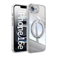 thumbnail image 1 of Case for iPhone 16e Case Ring Holder Kickstand Built-in Camera Lens Protector Anti-Scratch Shockproof Dustproof Protection Rugged Phone Case Cover for iPhone 16e, White, 1 of 10