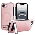 thumbnail image 1 of Case for iPhone 16e for Men Women, Compatible with Magsafe, Stylish Ultra Slim Anti-Slip PU Leather Drop Protective Luxury Lightweight Bracket Phone Cover for iPhone 16e, Rosegold, 1 of 8