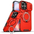 thumbnail image 1 of Case for iPhone 17 6.3-inch, Built In Slide Camera Cover & Rotatable Kickstand Sliding Ring Heavy Duty ShockProof Protective Case for iPhone 17,Red,For iPhone 17, 1 of 10
