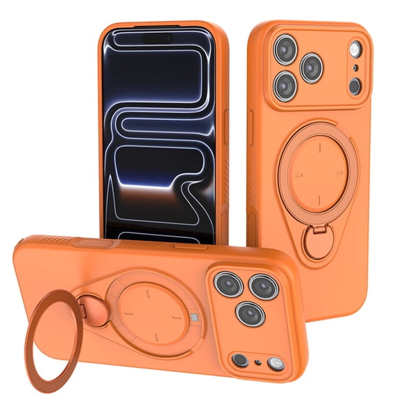 Case for iPhone 17/Air/Pro/ Pro Max:[Military-Grade Drop Protection] with 360° Rotatable Ring Stand & Magnetic Kickstand, Shockproof Airbag Bumper Protective Cover for iPhone 17/Air/Pro/ Pro Max