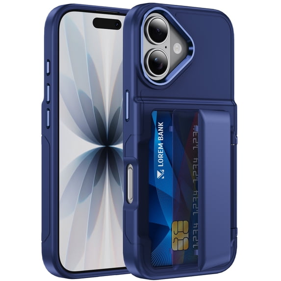 Case for iPhone 17, Back Card Slot with RFID Blocking, Kickstand Hybrid ...