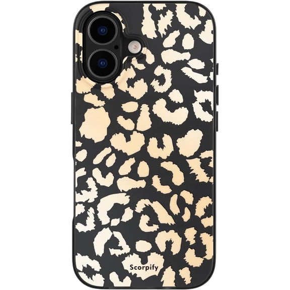 Case for iPhone 17 Case [Compatible with MagSafe] with Matte Skin Tone Leopard Print Design, Cute Black Cheetah Phone Cover for Women Girls, Slim Shockproof Bumper