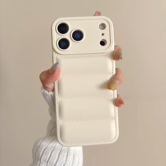 Case for iPhone 17,Luxury Down Pure Jacket Soft Unzip Sofa Silicone Puffer Touch Cloth Portection Shockproof Girls Women Phone Case for iPhone 17,6.3 inch 2025 (White)