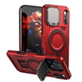 thumbnail image 1 of Case for iPhone 17 Pro 6.3-inch with Adjustable Metal Camera Lens Cover Stand Compatible with MagSafe [Military-Grade Protection] Rugged Heavy Duty Magnetic Case,Red,For iPhone 17 Pro, 1 of 6