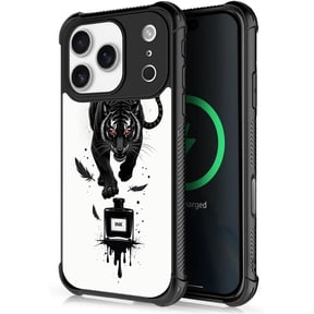 Case for iPhone 17 Pro Case, Case for MagSafe Graphic Design Case for Girl Boy Soft Silicone Hard Acrylic Shock Protection Designed Case for iPhone 17 Pro Tiger Feather Ink Bottle Pattern