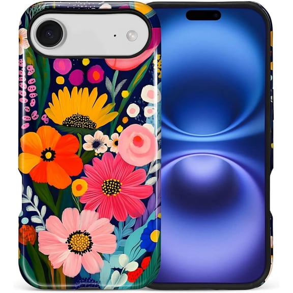 Case for iPhone 17 Pro Cosmic Orange, Shockproof 2-in-1 Double Protective Case for Women Girls Men Boys, Stylish Anti-Scratch Phone Cover Aesthetic, Positive Living Collage