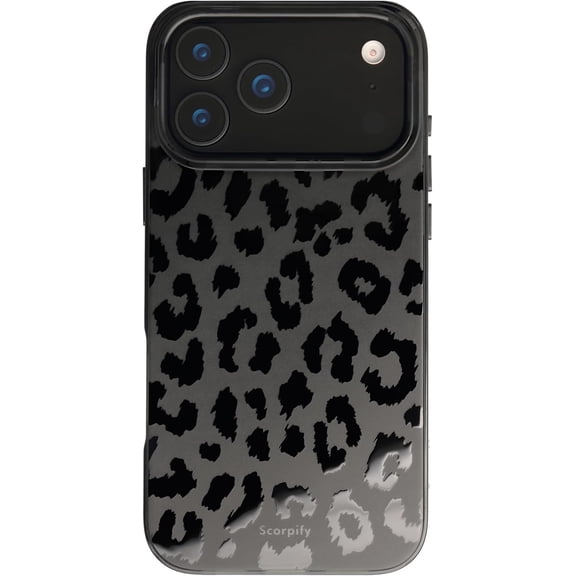 Case for iPhone 17 Pro Max Case [Compatible with MagSafe] with Matte Black Leopard Cheetah Print Design, Cute Phone Cover for Women Girls and Men, Slim Bumper with Stylish Pattern