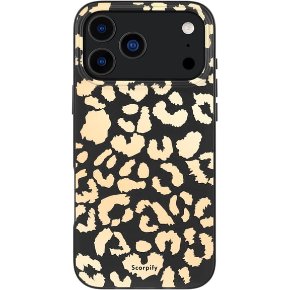 Case for iPhone 17 Pro Max Case [Compatible with MagSafe] with Matte Skin Tone Leopard Print Design, Cute Black Cheetah Phone Cover for Women Girls, Slim Shockproof Bumper
