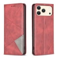 thumbnail image 1 of Case for iPhone 17 Pro Max,Rhombus Pattern Flip Wallet Leather Case with Card Holder Magnetic Closure Shockproof Kickstand Protective Phone Cases Cover,Red,For iPhone 17 Pro Max, 1 of 10