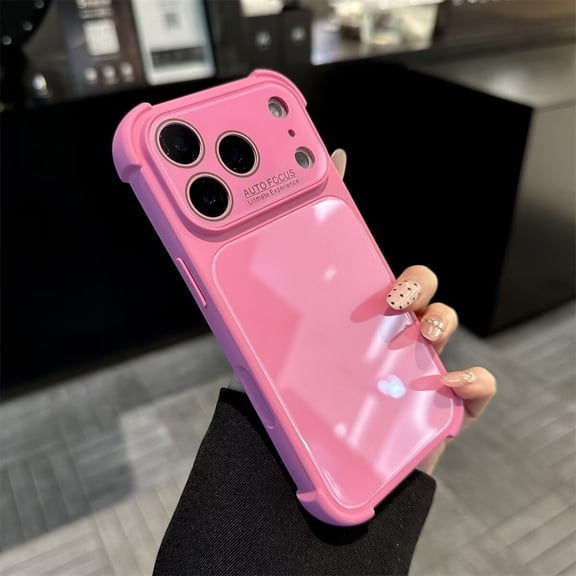 Case for iPhone 17 Pro Max,Thicken Airbag Anti-Drop Glitter Sparkly Luxury Large Window Shockproof Protective with Lens Protective Film Phone Case for iPhone 17 Pro Max,6.9 inch 2025 (Rose)