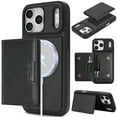 thumbnail image 1 of Case for iPhone 17 Pro, PU Leather + TPU Protective Cover with Detachable Magnetic Card Holder Kickstand, Classic Business Style, Microfiber Lining for iPhone 17 Pro, Black, 1 of 10