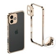 thumbnail image 1 of Case for iPhone 17, Rugged Metal Frame with Metal Camera Lens Cover, Shockproof Anti-Drop Durable Protective Heat Dissipation Bumper Case Without Back, for iPhone 17, Gold, 1 of 8