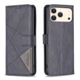 thumbnail image 1 of Case for iPhone 18 Pro Max, Rhombus Pattern Flip Wallet Leather Case, Card Holder Magnetic Closure Shockproof Kickstand Protective Cover,Black,For iPhone 18 Pro Max, 1 of 9
