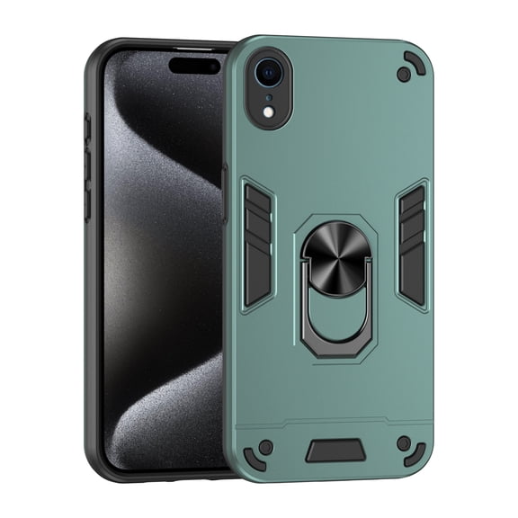 Case for iPhone 7 / 8 / SE 2022 & 2020 Hybrid Case with Ring Kickstand, Heavy Duty Protection Armor Case with Comfortable Grip Support Magnetic Car Mount for iPhone 7 / 8 / SE 2022 & 2020 - Darkgreen