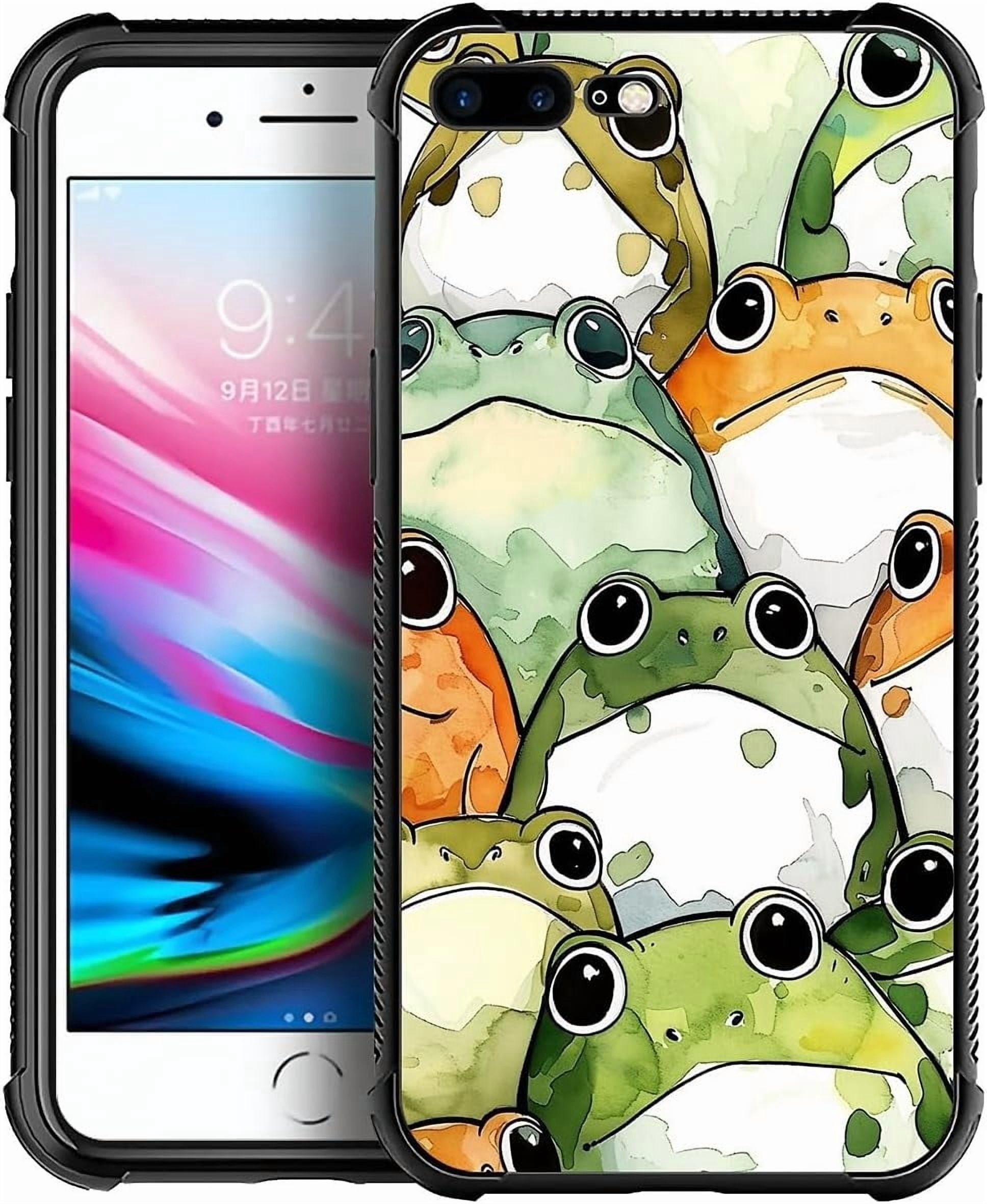Case for iPhone 7 Plus/8 Plus Case, Colorful Cartoon Cute Frog Pattern ...