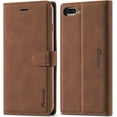 thumbnail image 1 of Case for iPhone 7 Plus iPhone 8 Plus, Vintage Wallet Folio Flip Cover Full Coverage Premium Leather Case with Magnetic Closure Kickstand Card Slots - Brown, 1 of 13