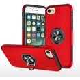 thumbnail image 1 of Case for iPhone 7 Plus iPhone 8 Plus,Dual Layer Hard Military Case with 360 Degree Ring Stand Silicone Bumper Shockproof Protective Case (Camera Protection) Magnetic Car Holder Cover-Red, 1 of 14
