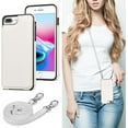 thumbnail image 1 of Case for iPhone 7 Plus iPhone 8 Plus, Premium PU Leather Case Adjustable Crossbody Strap Case Magnetic Clasp Card Slots Kickstand Durable Shockproof Back Wallet Soft TPU Cover - White, 1 of 5