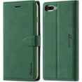 thumbnail image 1 of Case for iPhone 7 Plus iPhone 8 Plus, Vintage Wallet Folio Flip Cover Full Coverage Premium Leather Case with Magnetic Closure Kickstand Card Slots - Dark Green, 1 of 9