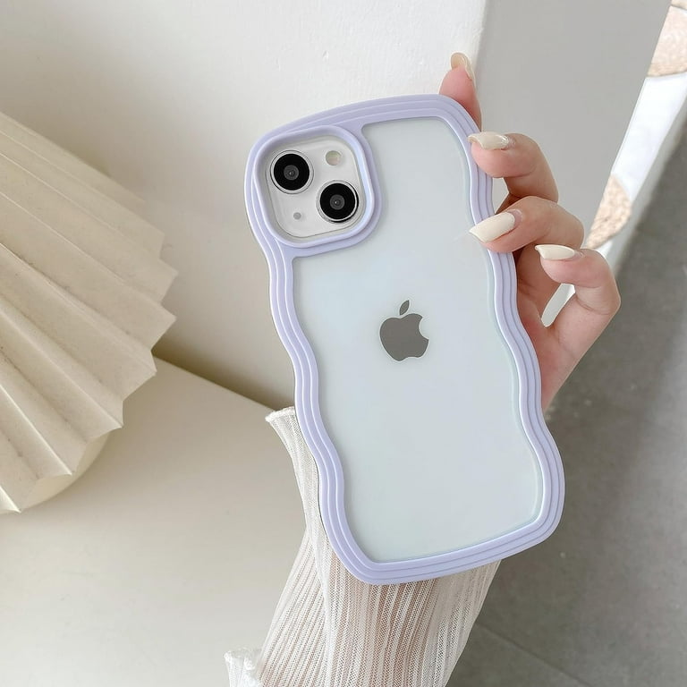 Case for iPhone 7/iPhone 8, Clear Cute Curvy Aesthetic Wave Frame