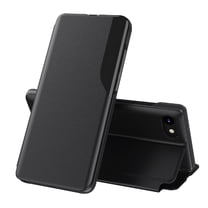 Case for iPhone 8 Plus / iPhone 7 Plus, Durable PU Leather Shockproof Mirror Window Flip Folio Phone Case with Magnetic Closure Kickstand Bracket Case for iPhone 8 Plus / iPhone 7 Plus,Black