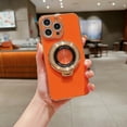 thumbnail image 1 of Case for iPhone 8 Plus/7 Plus Magnetic Case Gold Border Soft TPU Bumper Anti-Drop Anti-Scratch Shock Protective Kickstand Slim Cover Phone Case for iPhone 8 Plus/7 Plus for Women Girls, Orange, 1 of 7