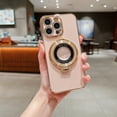 thumbnail image 1 of Case for iPhone 8 Plus/7 Plus Magnetic Case Gold Border Soft TPU Bumper Anti-Drop Anti-Scratch Shock Protective Kickstand Slim Cover Phone Case for iPhone 8 Plus/7 Plus for Women Girls, Pink, 1 of 7