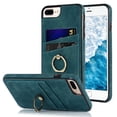 thumbnail image 1 of Case for iPhone 8 Plus / iPhone 7 Plus with Ring Holder Kickstand Card Slots Cover, PU Leather Soft TPU Bumper Shockproof Non-Slip Slim Phone Case for iPhone 8 Plus / iPhone 7 Plus 5.5 Inch,Blue, 1 of 17