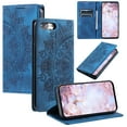 thumbnail image 1 of Case for iPhone 8 Plus / iPhone 7 Plus Wallet Case for Women Girls with Card Holder, Embossed Flower Pattern Magnetic Flip PU Leather Purse Protective Phone Cover for iPhone 8 Plus, Blue, 1 of 11