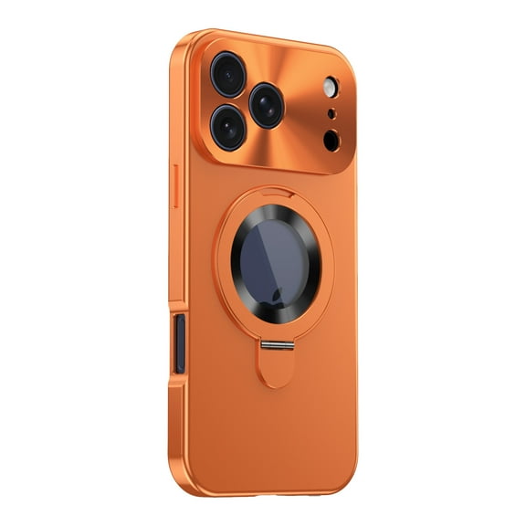 Case for iPhone Air, Luxury PC Protective Cover with 0–150° Adjustable Magnetic Ring Kickstand, Anti-Peep Privacy Front Film, Shockproof 2-in-1 Design for iPhone Air, Orange
