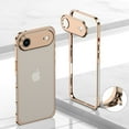 thumbnail image 1 of Case for iPhone Air, Rugged Metal Frame with Metal Camera Lens Cover, Shockproof Anti-Drop Durable Protective Heat Dissipation Bumper Case Without Back, for iPhone Air, Gold, 1 of 10