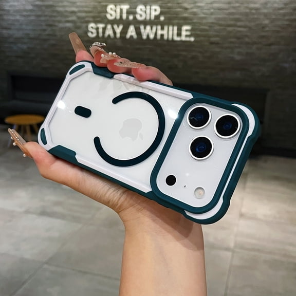 Case for iPhone Air, iPhone Air Magnetic TPU + PC Case [Compatible with MagSafe] Slim Translucent Matte Scratch-Resistant Back Shockproof Phone Case for iPhone Air - Green