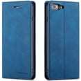 thumbnail image 1 of Case for iPhone SE(5G) 2022 iPhone 7 iPhone 8 iPhone SE 2020, Premium PU Leather Flip Folio Protective Case TPU Bumper with Kickstand Card Slot Holder Hidden Magnetic Closure Cover - Blue, 1 of 7