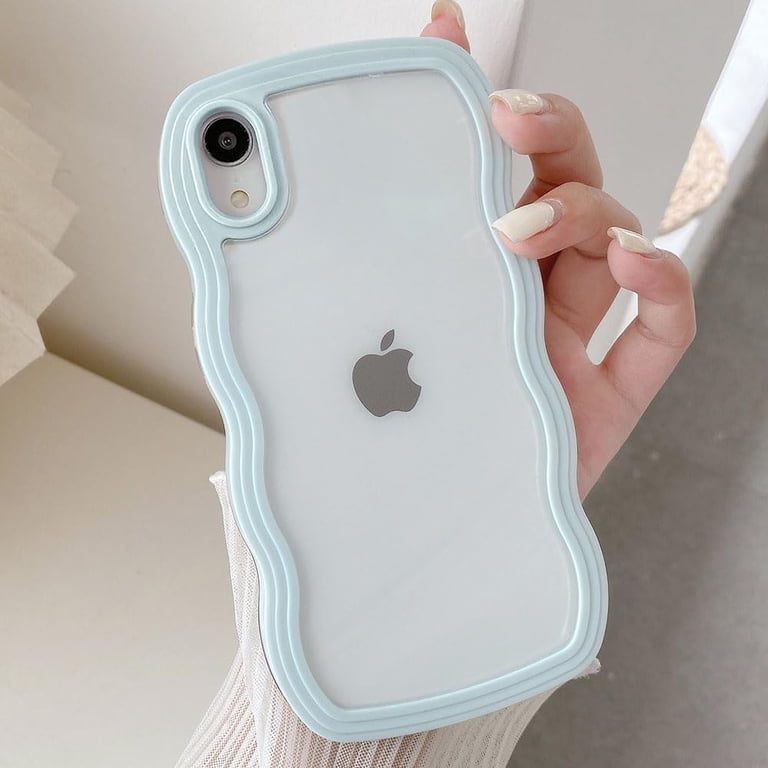 Case for iPhone X/XS, Clear Cute Curvy Aesthetic Wave Frame Slim