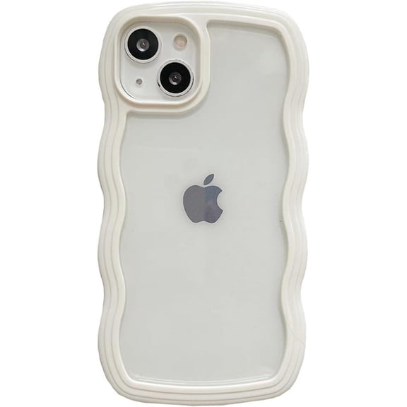 Case for iPhone X/iPhone Xs Cute Curly Wave Frame Shape Soft TPU Silicone Phone Case for Women Girls, Anti-Scratch Shockproof Protective Case for iPhone X/iPhone Xs, White