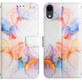 thumbnail image 1 of Case for iPhone XR, iPhone XR Wallet Case Cute with Kickstand Magnetic and Card Holder Leather Flip Protective Case for Women Compatible with iPhone XR Marble Colorful, 1 of 12