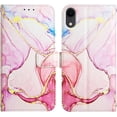 thumbnail image 1 of Case for iPhone XR, iPhone XR Wallet Case Cute with Kickstand Magnetic and Card Holder Leather Flip Protective Case for Women Compatible with iPhone XR Marble Rose Gold, 1 of 12