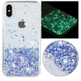 thumbnail image 1 of Case for iPhone XS Max, Luminous Fashionable Trendy Shiny Glitter Phone Cover, Gradient Non-Yellowing Shockproof with Glamorous Shimmering Protection Case for iPhone XS Max, Purple, 1 of 6