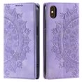 thumbnail image 1 of Case for iPhone XS Max Wallet Case for Women Girls with Credit Card Holder, Embossed Flower Pattern Magnetic Flip PU Leather Purse Shockproof Protective Phone Cover for iPhone XS Max, Purple, 1 of 10