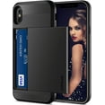 thumbnail image 1 of Case for iPhone Xs Max Case Wallet Card Holder Sliding Cover Credit Card Slot ID Pocket Dual Layer Protective Hard Shell Hybrid TPU Bumper Armor Case for iPhone Xs Max 10S Max (Black), 1 of 14