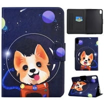 Case for ipad 10th Generation 10.9 inch 2022, TECH CIRCLE PU Leather Flip Multi-Angle Stand Wallet Smart Case with Auto Sleep/Wake Protective Cover for Apple 10.9" iPad 10th Gen 2022, Space Dog