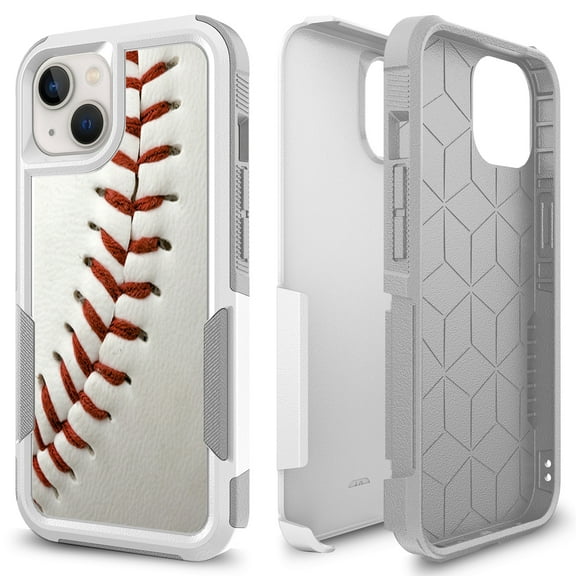 Case for iphone 13, Baseball Sports Pattern Shock-Absorption Hard PC and Inner Silicone Hybrid Dual Layer Armor Defender Case for iphone 13 (6.1 inch)