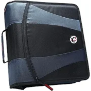 Case-it The Dual 2.0 Zipper Binder - Two 2 Inch D-Rings - 5 Subject File Folder - Multiple Pockets - 800 Sheet Capacity - Comes with Shoulder Strap - Black Dual-301