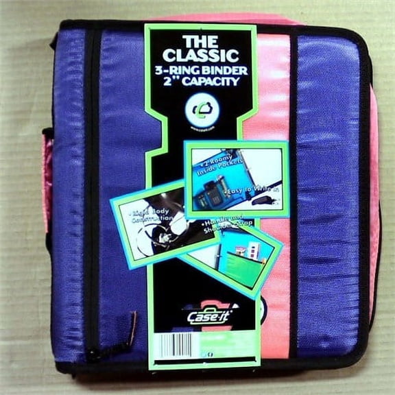 Case-it Classic 2-Inch Zipper Binder D-252-NEO (Purple and Pink)