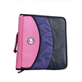 thumbnail image 1 of Case-it 3" Inch Dual D Ring Binder Dual-121-a 2-in-1 Zipper Binders with Handle and Shoulder Strap, Pink & Purple, 1 of 10
