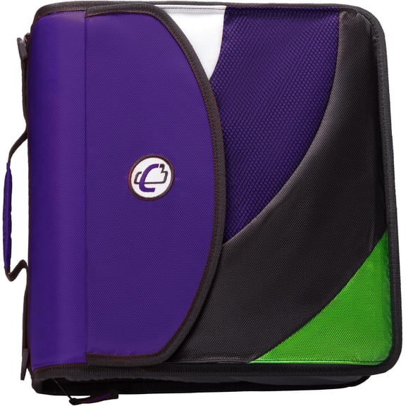 Case-it The Dual 2.0 Zipper Binder Backpack - Two 2 Inch D-Rings - 5 Subject File Folder - Multiple Pockets - 800 Sheet Capacity - Comes with Shoulder and Backpack Straps - Purple Dual-301-BB