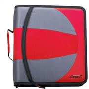 Case-it The Dual 2-in-1 Zipper Binder - Two 1.5 Inch D-Rings - Includes Pencil Pouch - Multiple Pockets - 600 Sheet Capacity - Comes with Shoulder Strap -Dual-101, Fire Engine Red